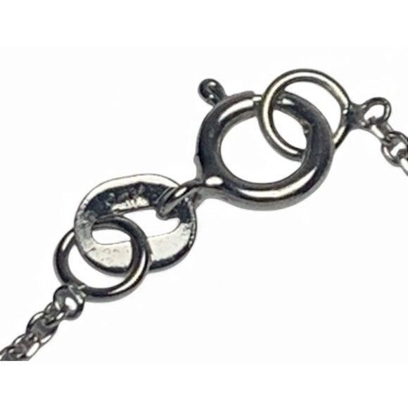 14K White Gold Diamond Drop Necklace With Teardrop Pendant & Chain 18" - Picture 6 of 11